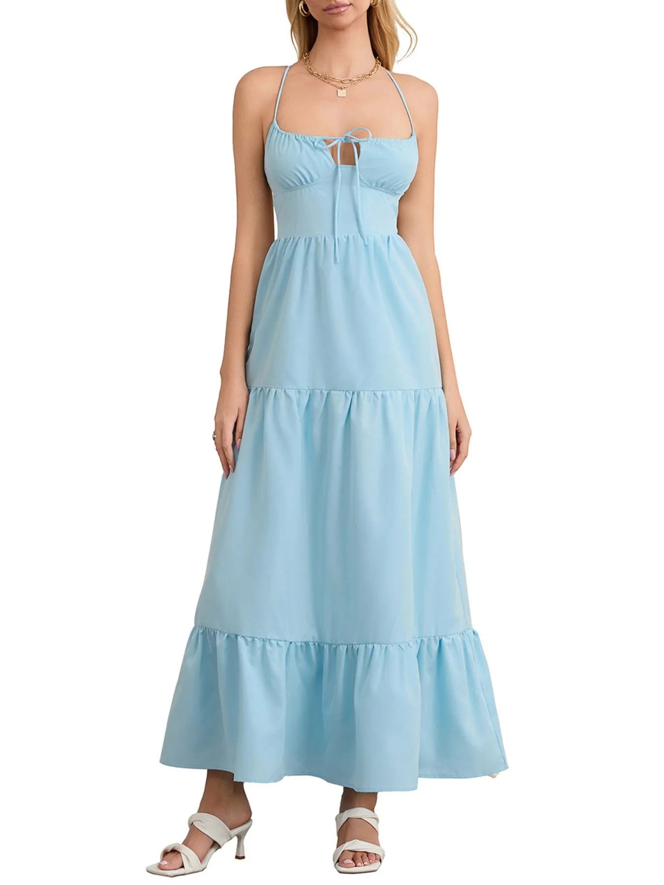 Tiered Lace Up Spaghetti Straps Maxi Dress Charming Charlie Tiered Lace Up Spaghetti Straps Maxi Dress Charming Charlie