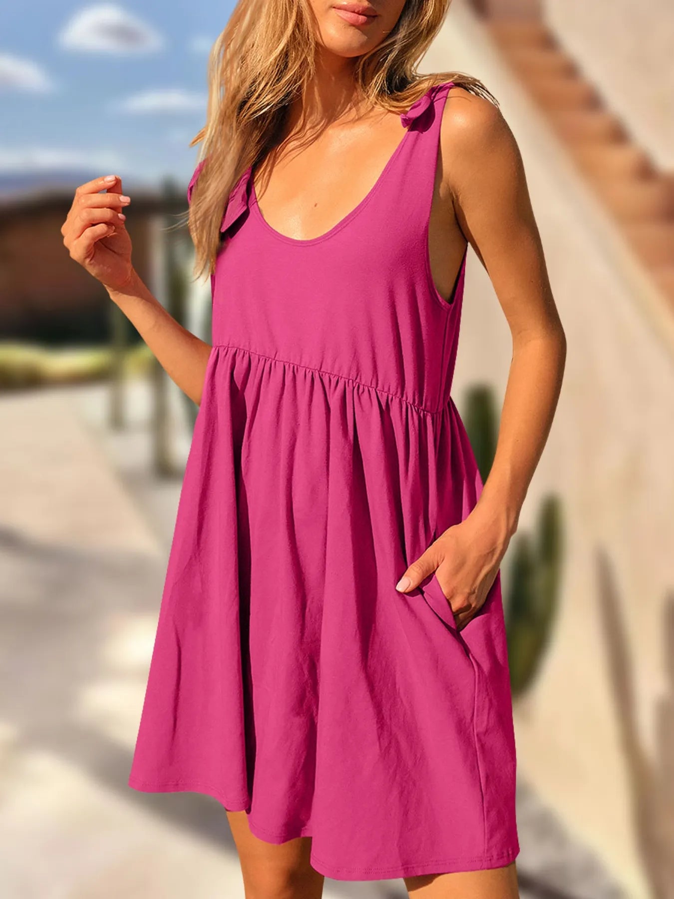 Tie-Shoulder Flowy Tank Dress Charming Charlie Tie-Shoulder Flowy Tank Dress Charming Charlie