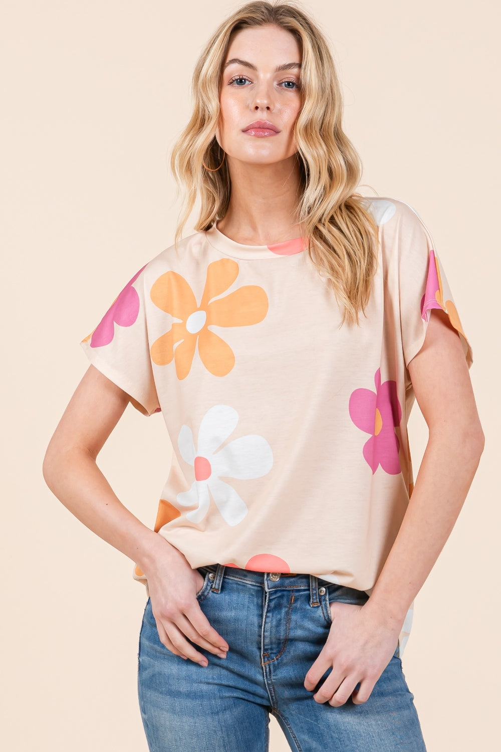 BOMBOM Floral Short Sleeve T-Shirt - Charming Charlie
