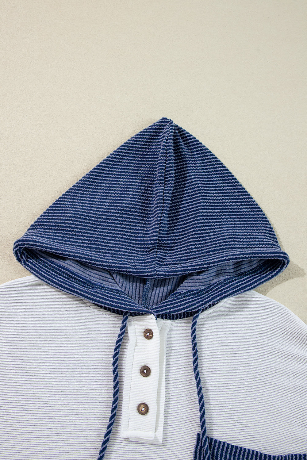 Corded Color Block Drawstring Hoodie - Charming Charlie