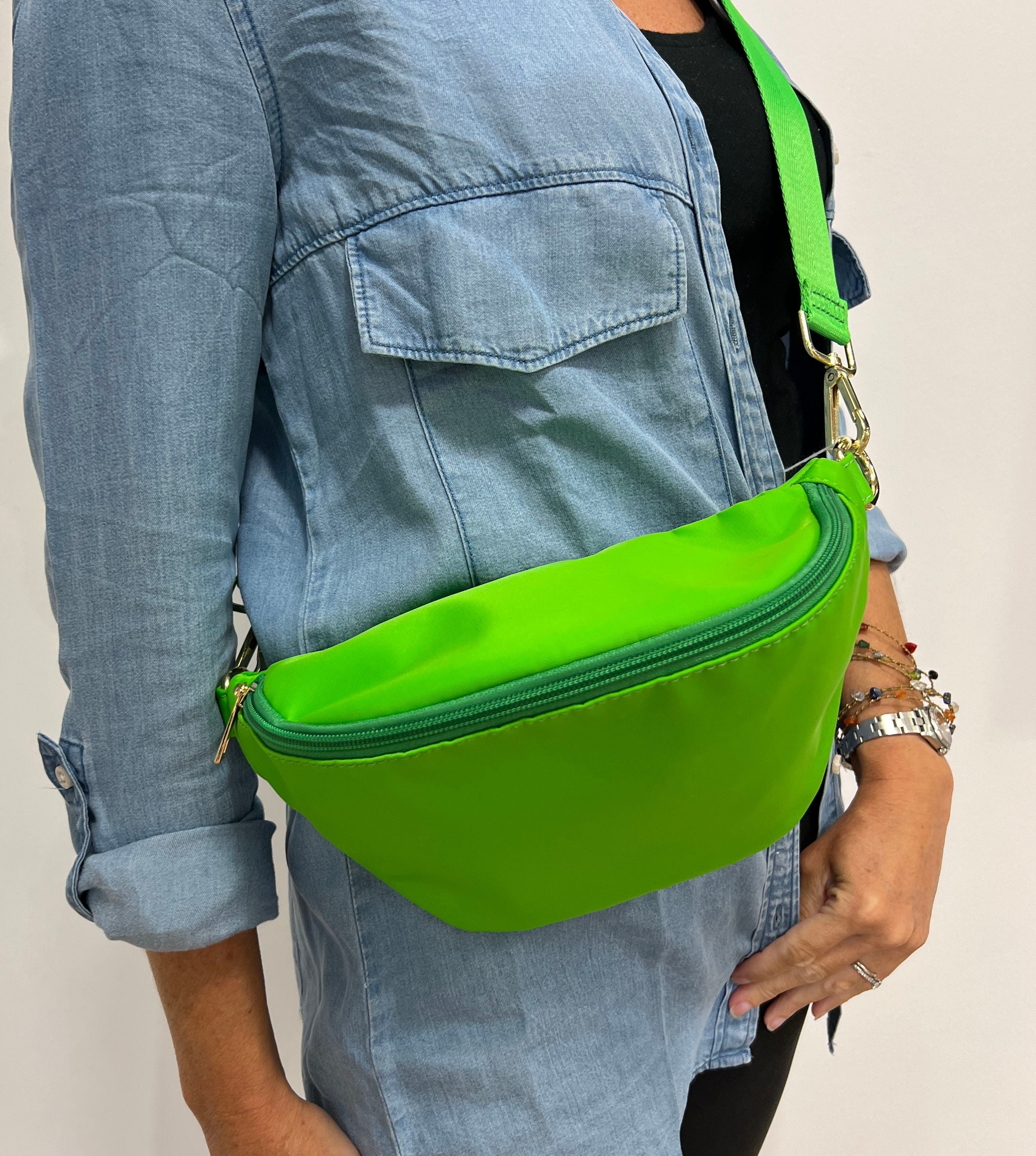Colorful Nylon Sling Bum Hip Bag with Strap