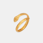 Titanium Steel Snake Shape Bypass Ring - Charming Charlie