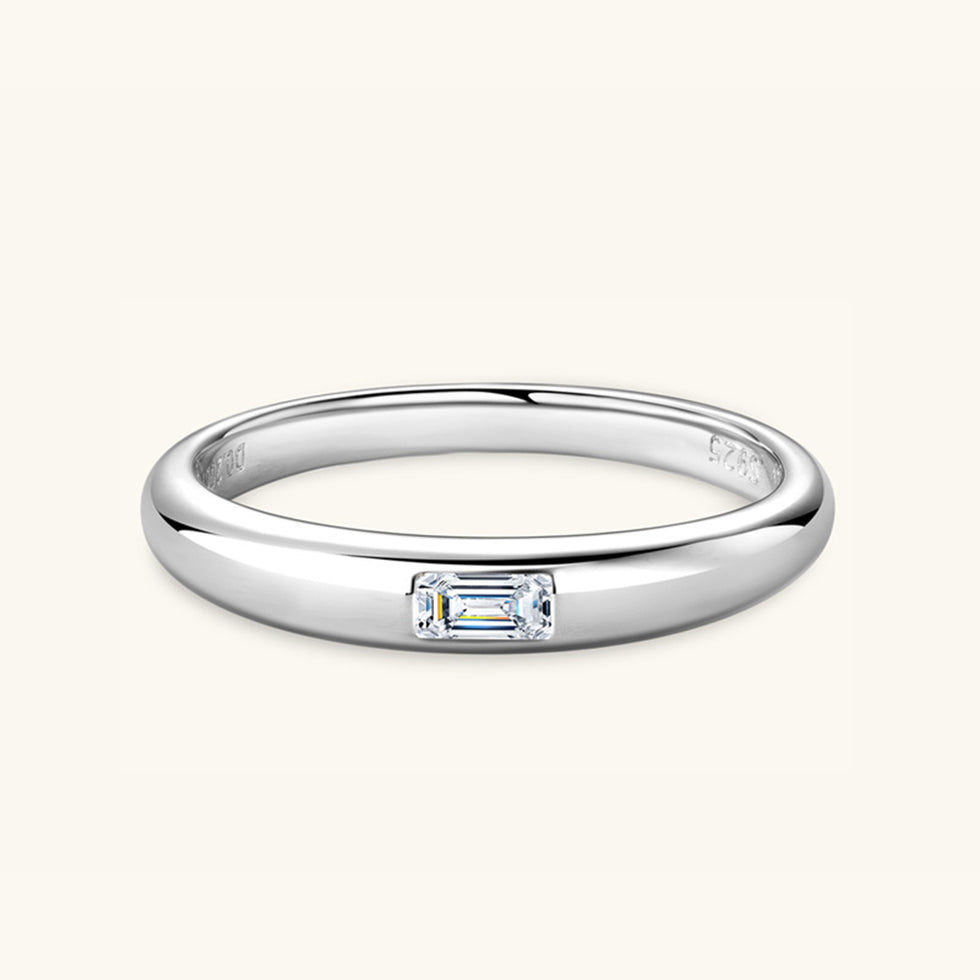 1.3 Carat Moissanite 925 Sterling Silver Irregular Shape Ring main image 0