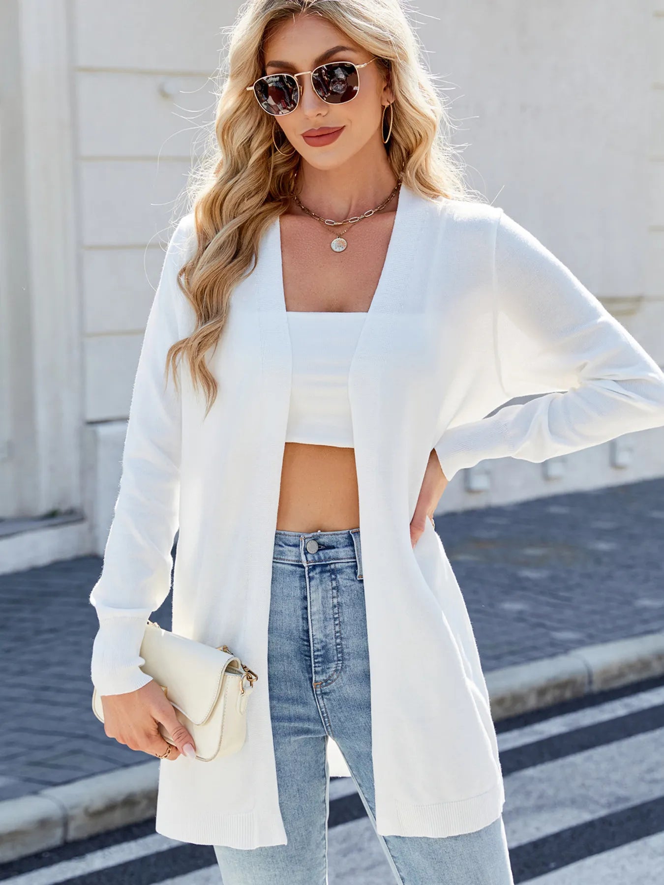 Striped Open Front Cardigan with Relaxed Fit – Charming Charlie