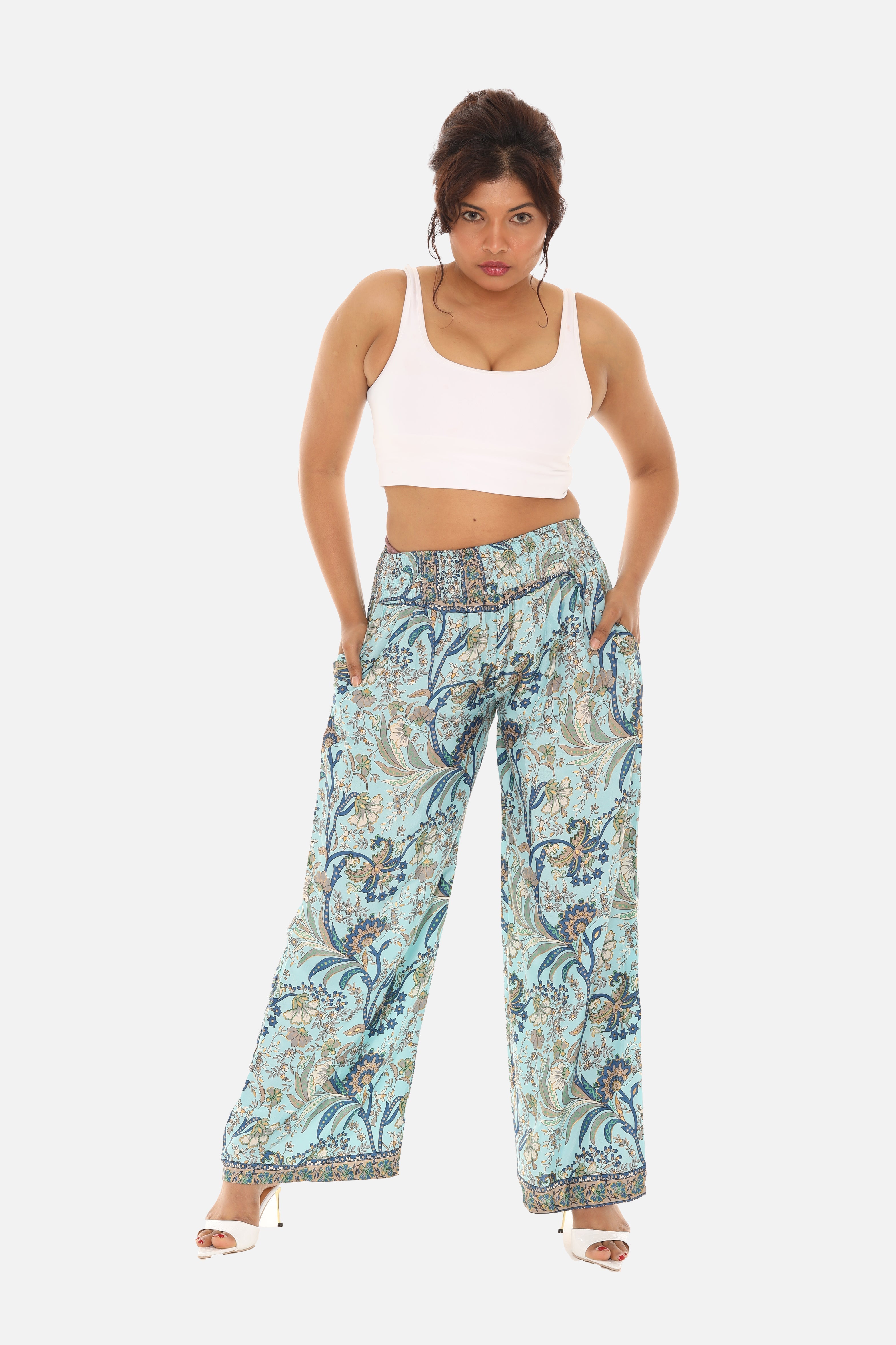 Printed Women's Wide Leg Pants - Charming Charlie