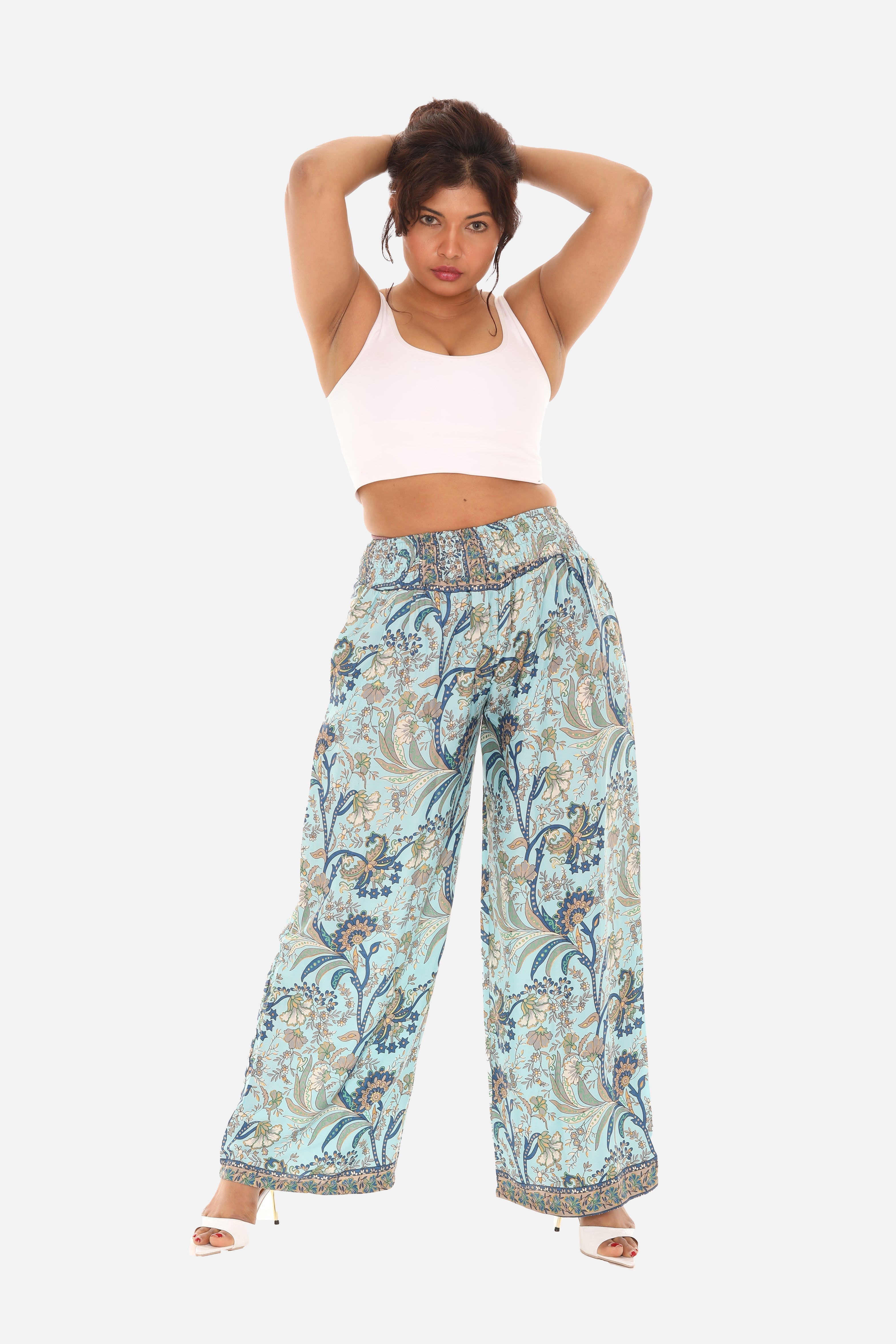 Printed Women's Wide Leg Pants - Charming Charlie