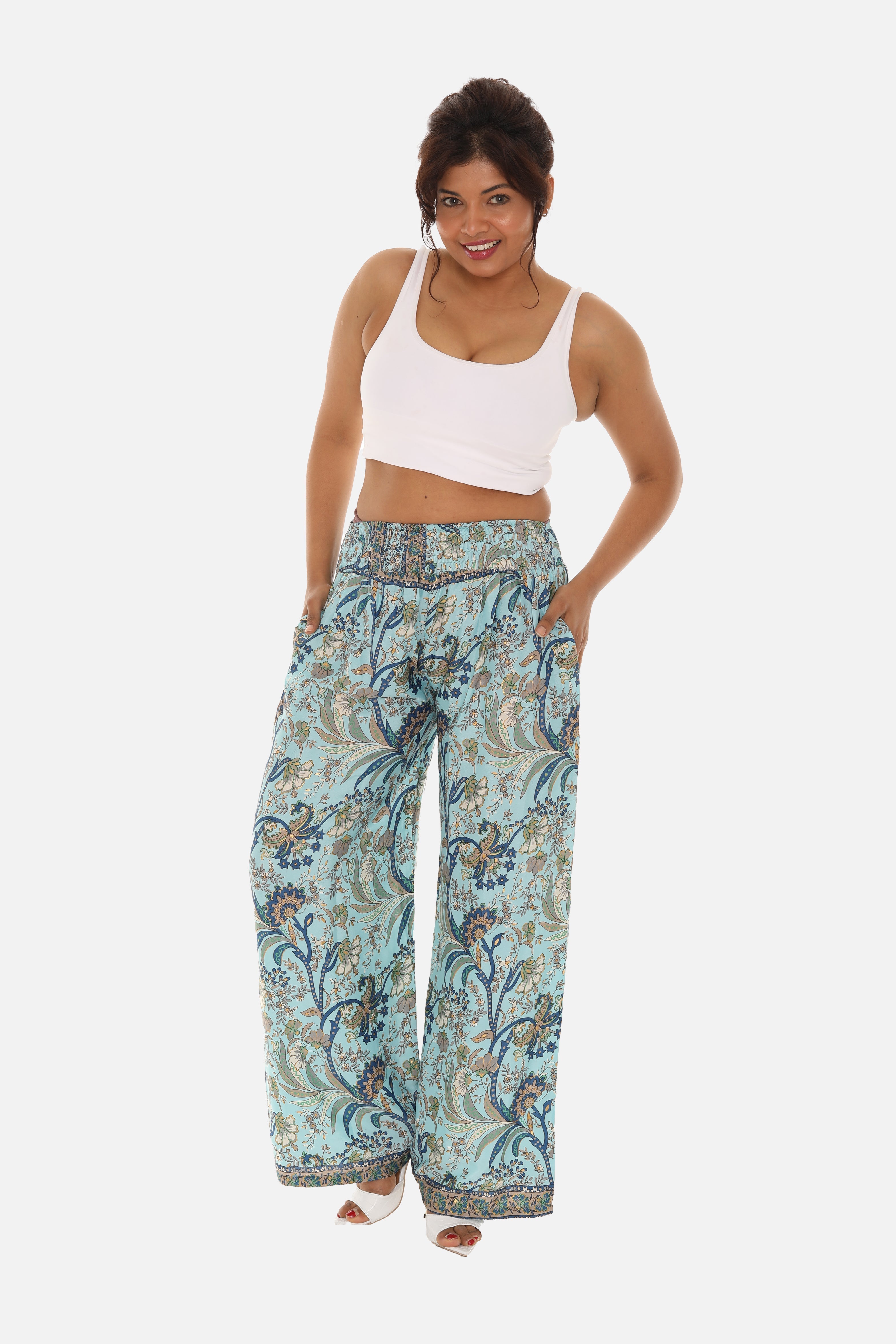 Printed Women's Wide Leg Pants - Charming Charlie