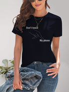 Graphic Round Neck Short Sleeve T-Shirt - Charming Charlie