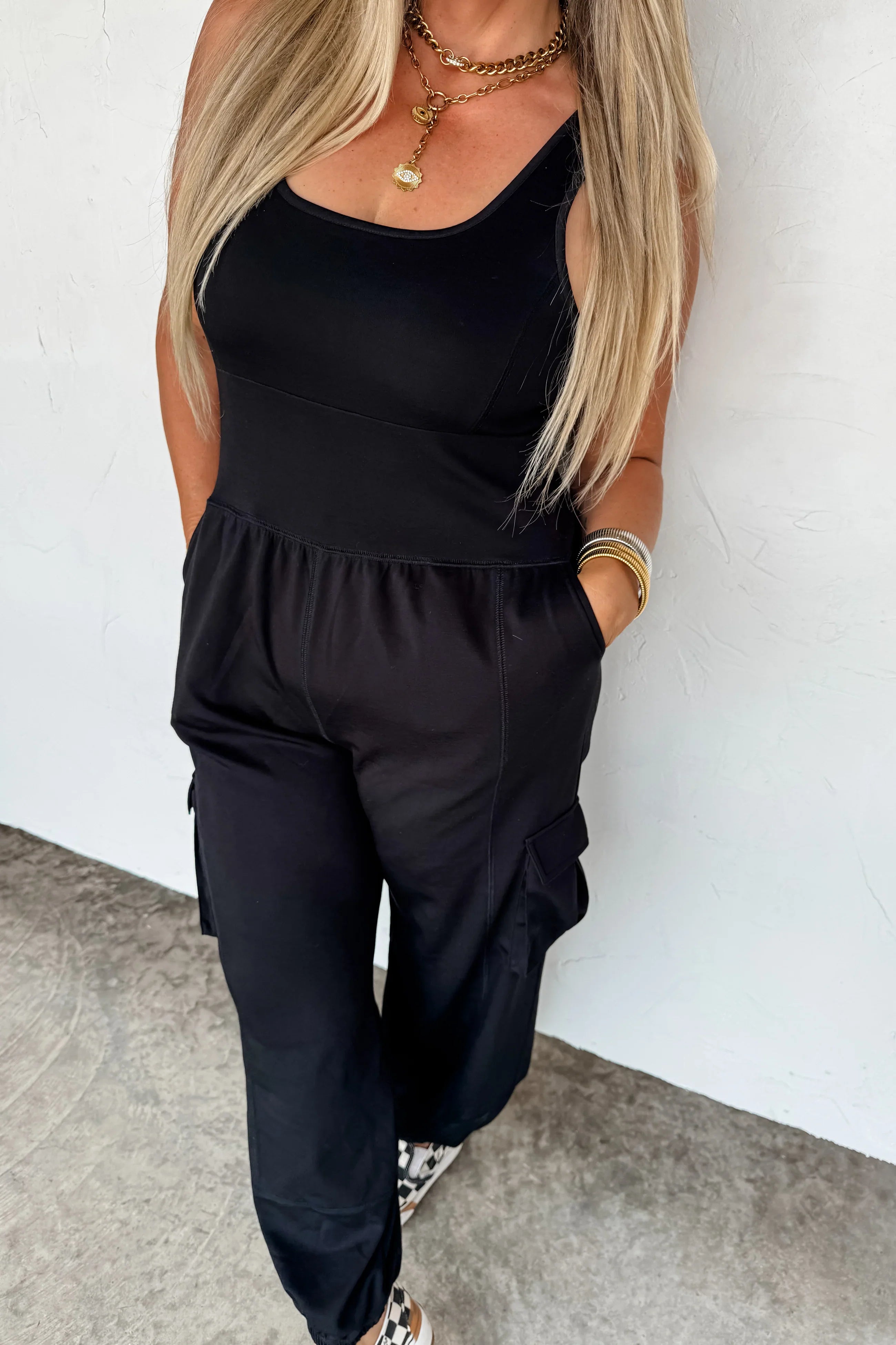 PREORDER: All Set Tank Romper - Charming Charlie