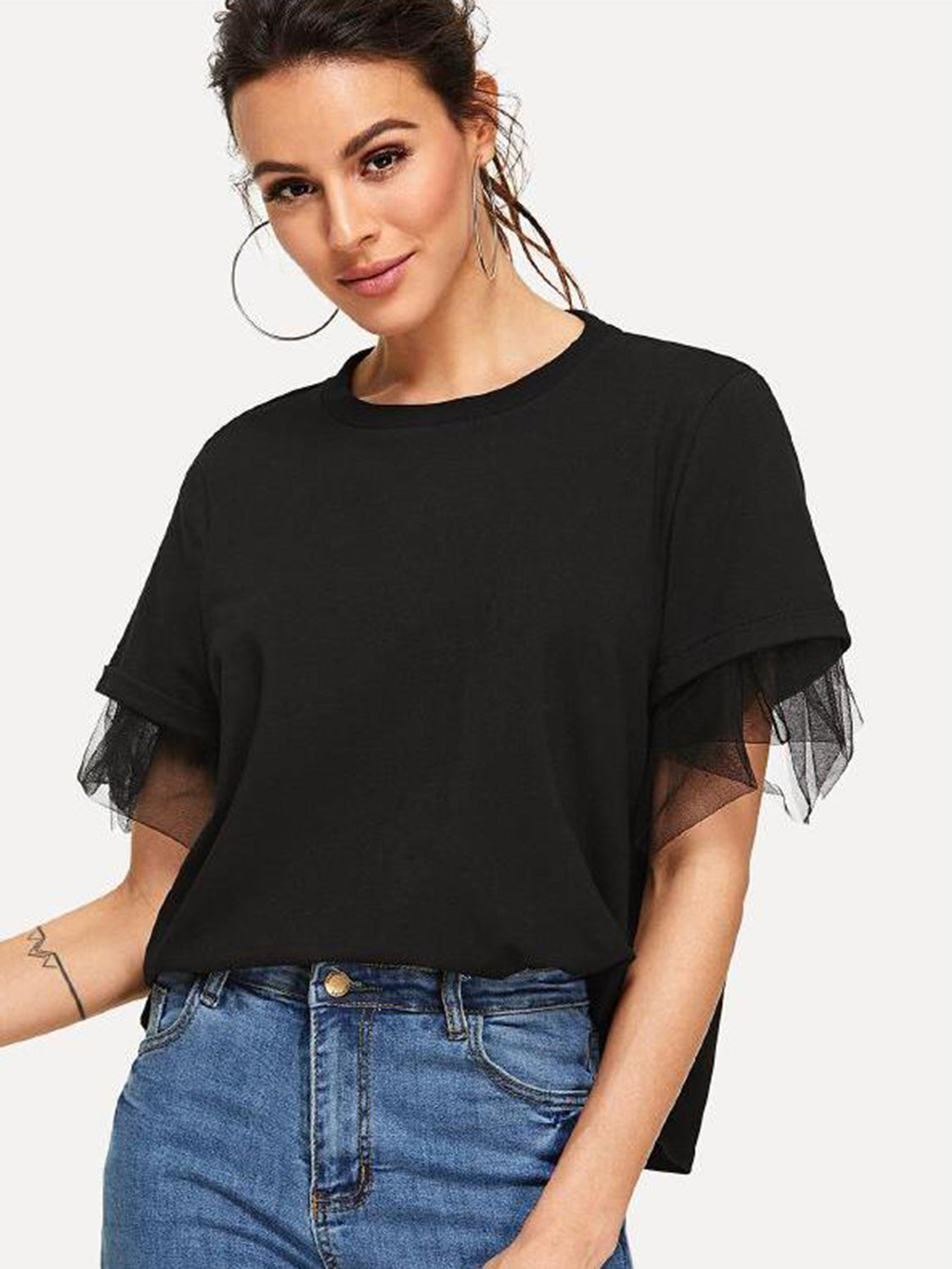 Round Neck Short Sleeve Top - Charming Charlie