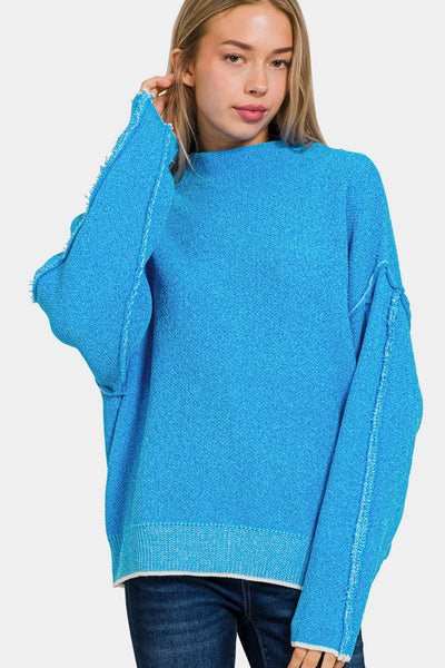 ブルーナ ZENANA FLEECE HI/LO SWEATSHIRT W/POCKETS (SPRING BLUE) – Johnnie