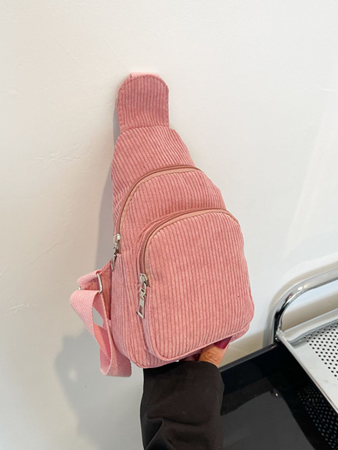 Corduroy Solid Color Crossbody Bag - Charming Charlie