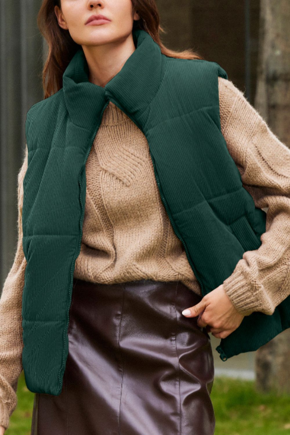 Zip Up Turtleneck Vest Coat - Charming Charlie