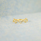 18K Gold-Plated 925 Sterling Silver Zircon Ring - Charming Charlie