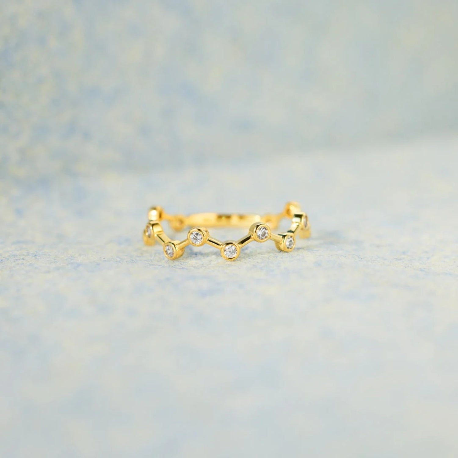 18K Gold-Plated 925 Sterling Silver Zircon Ring - Charming Charlie