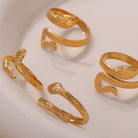 Titanium Steel Snake Shape Bypass Ring - Charming Charlie