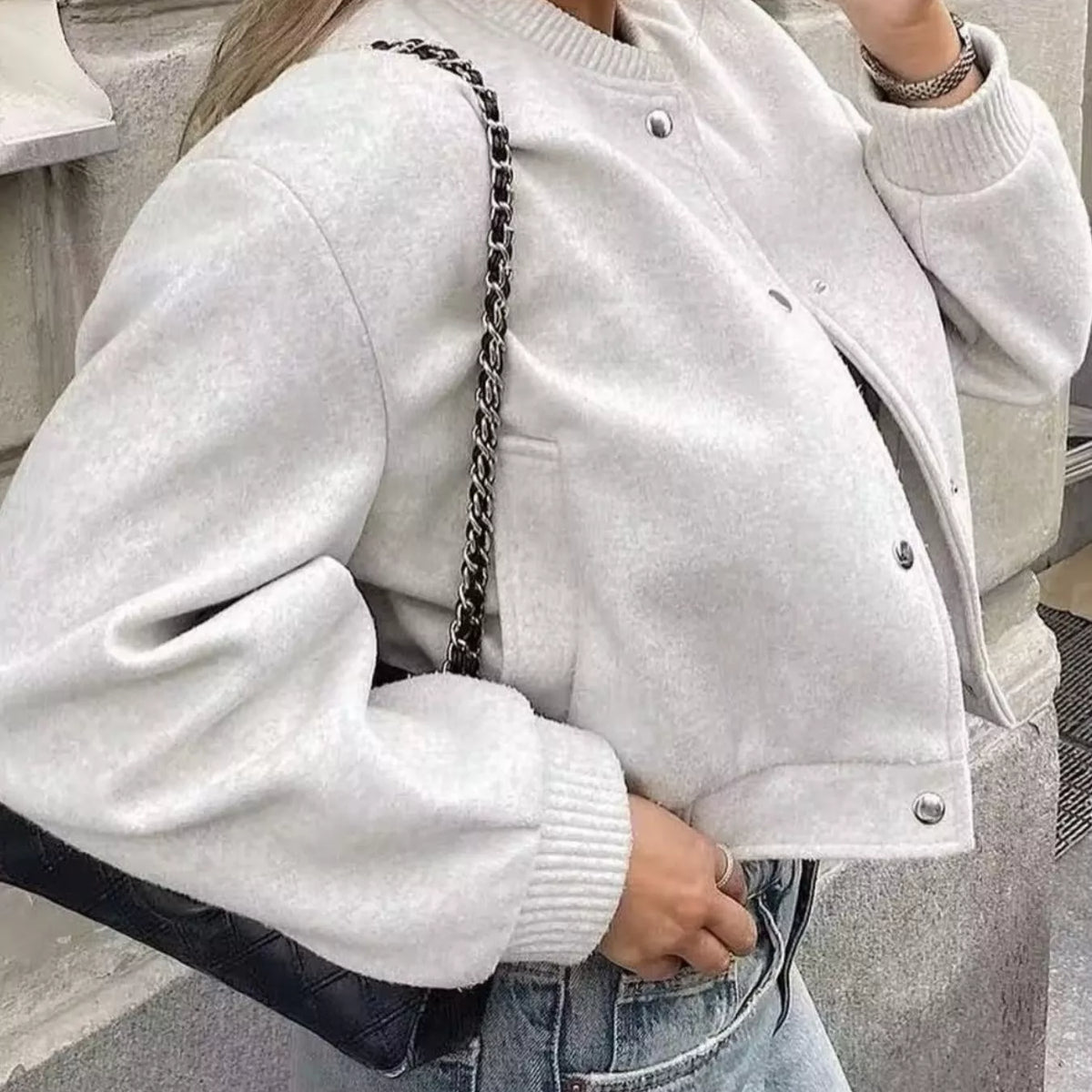Snap Down Cropped Jacket – Charming Charlie