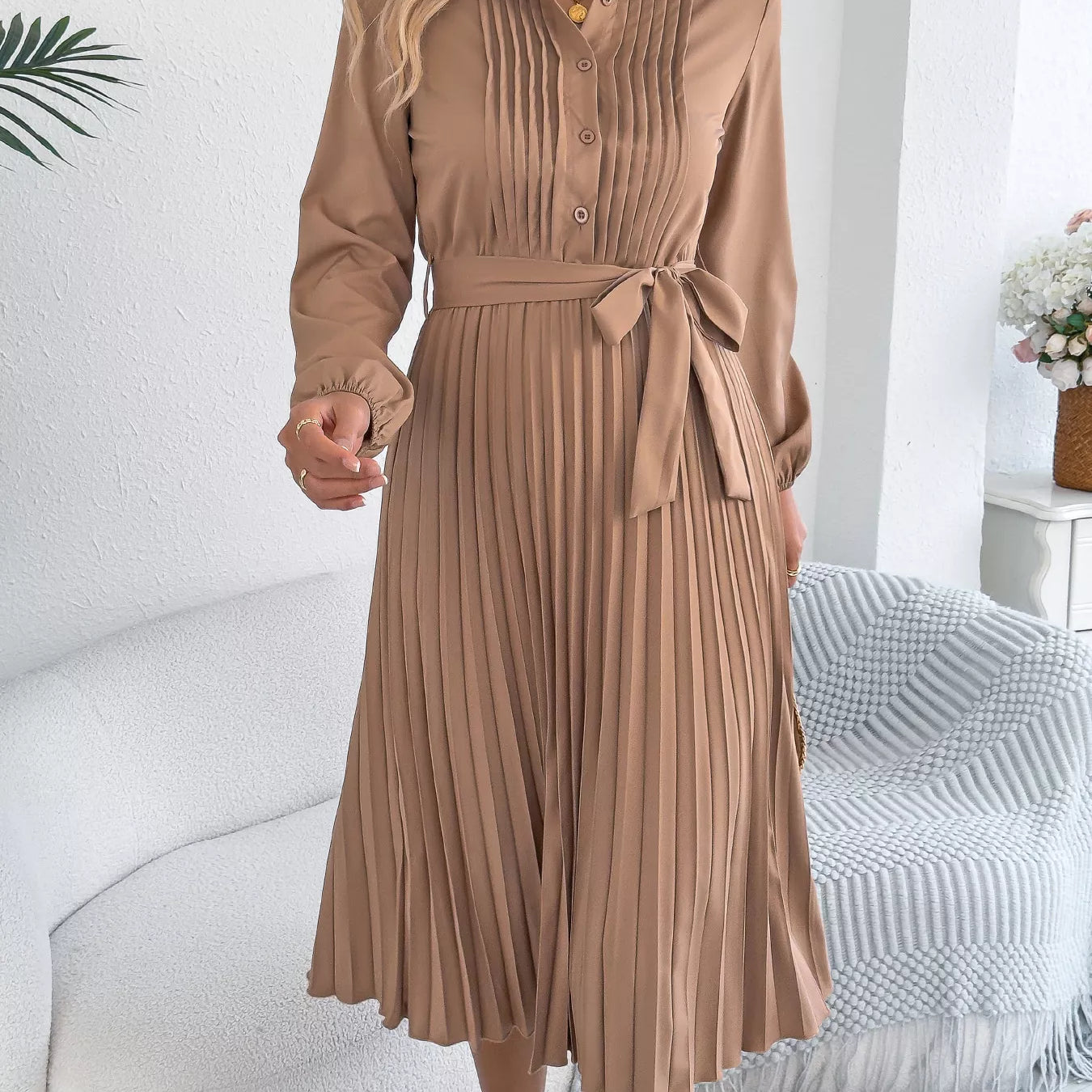 pleated balloon sleeve dress Balloon Sleeve Pleated Dress Black