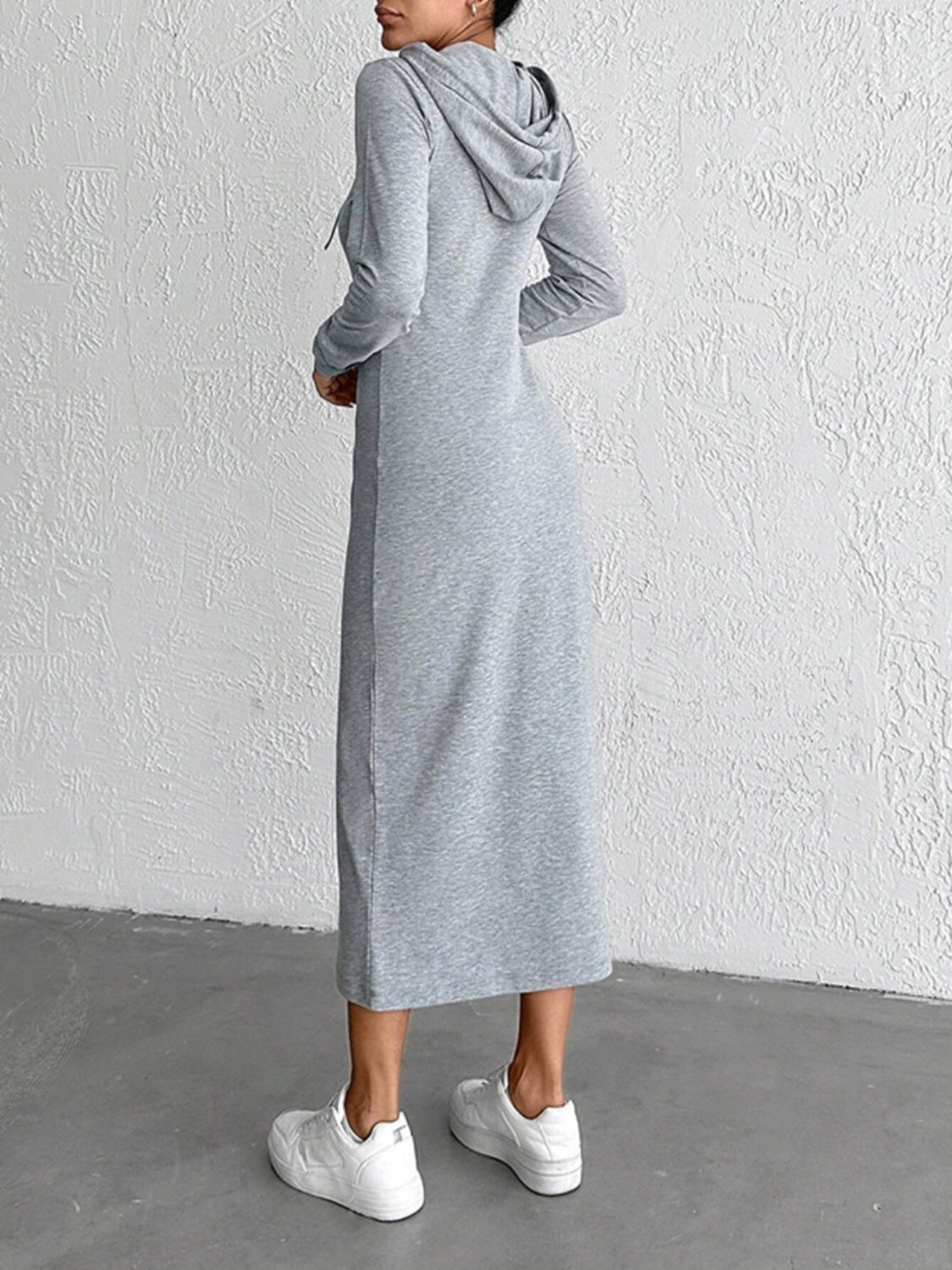 Drawstring Long Sleeve Hooded Midi Dress Charming Charlie Drawstring Long Sleeve Hooded Midi Dress Charming Charlie