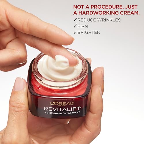 Loreal Paris revitaliftface creamfacereduce wrinkles, firm and brighten skincreambottlehyaluronic acid and vitamin cfragrance free - Charming Charlie