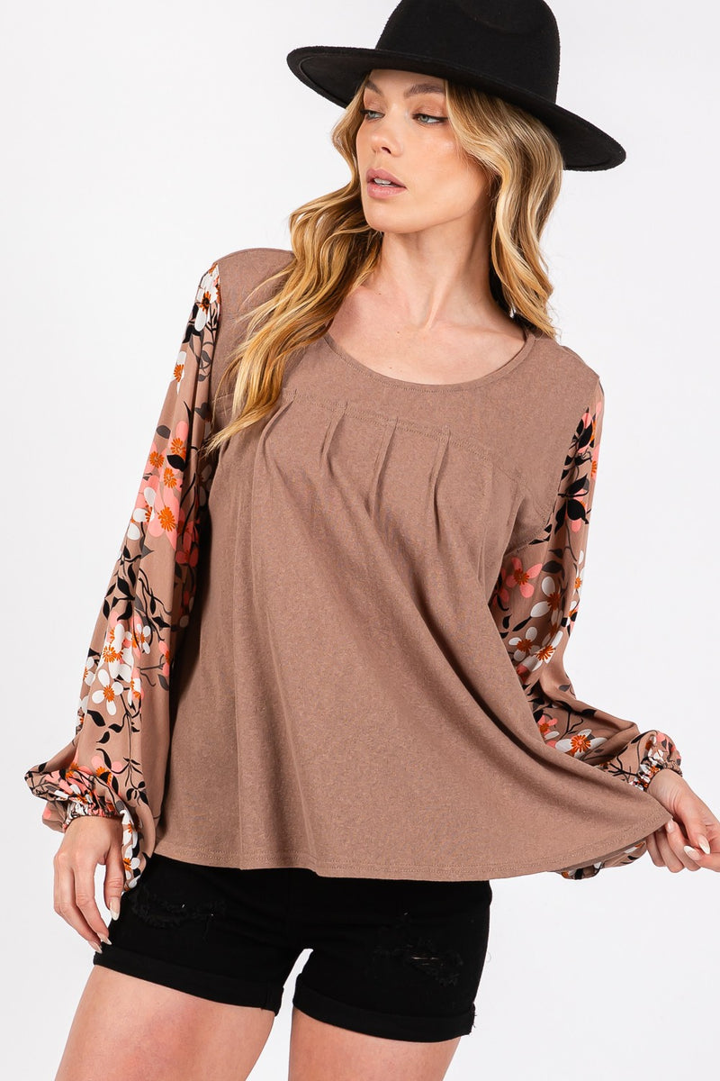SAGE + FIG Exposed Seam Button Detail Plaid Top