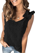 Full Size Swiss Dot V-Neck Tank - Charming Charlie
