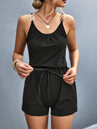 Scoop Neck Romper with Pockets - Charming Charlie