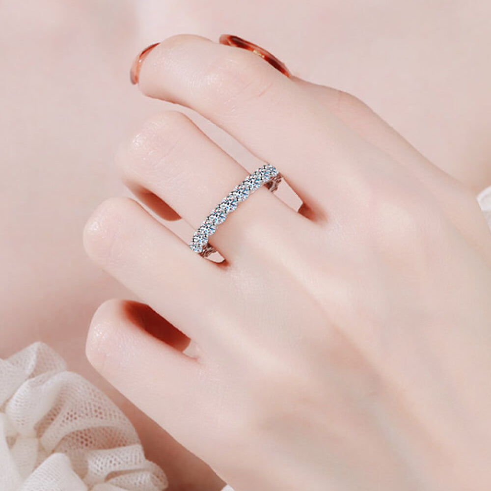 Moissanite Rhodium-Plated Ring – Charming Charlie