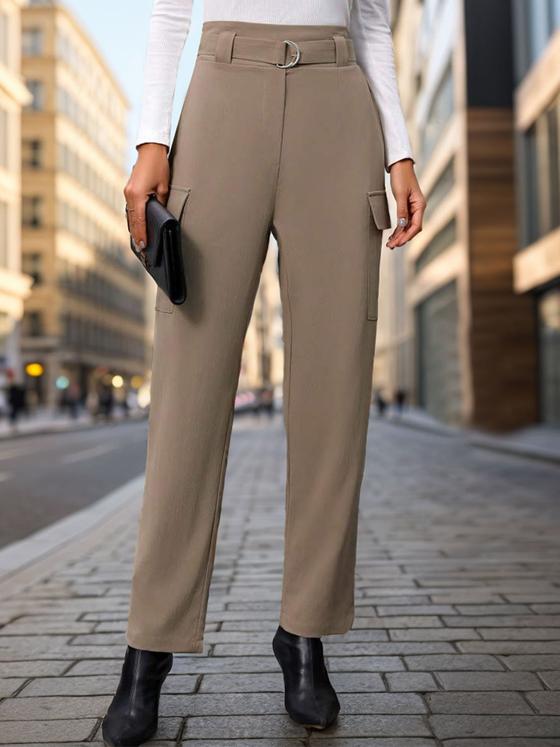 High Waist Straight Pants - Charming Charlie