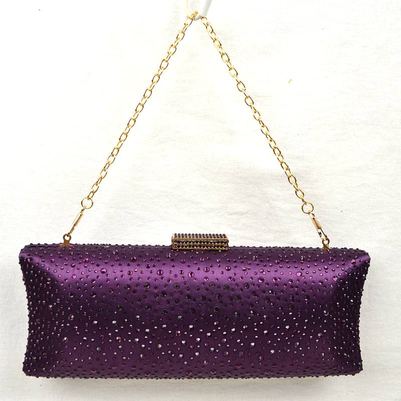 Elegant Studded Crystal Clutch Womens Evening Bag - Evening Bags