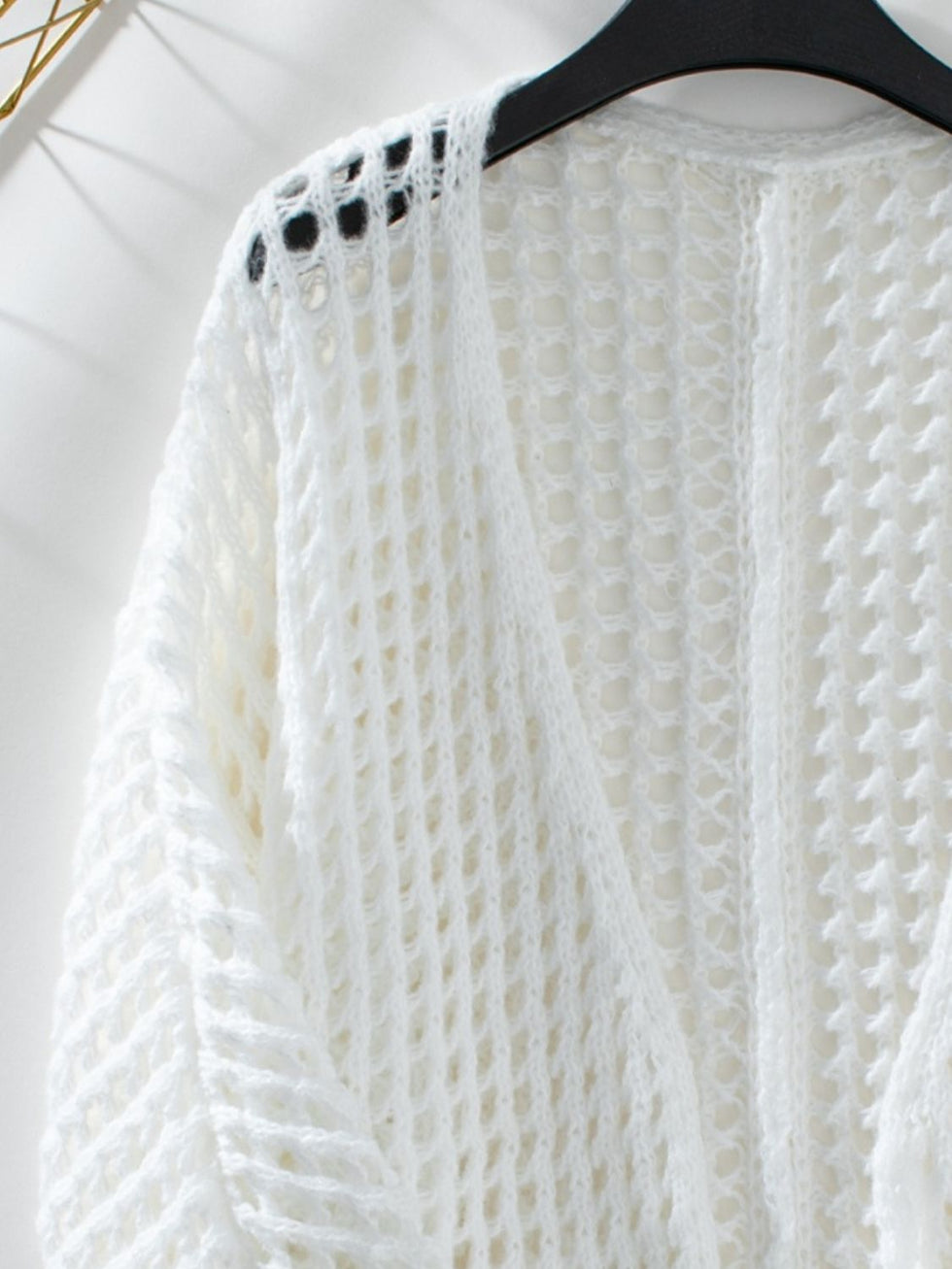 Openwork Button Up Long Sleeve Cardigan main image 0