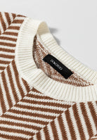 Striped Round Neck Long Sleeve Sweater - Charming Charlie