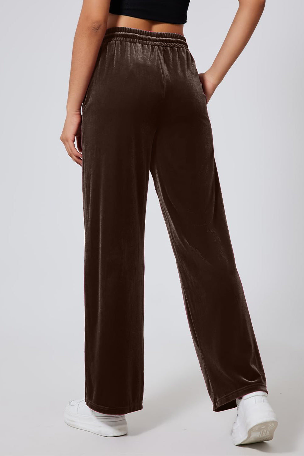 Drawstring Elastic Waist Straight Leg Pants - Charming Charlie