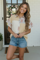Pretty Patchwork Floral Button Down Top - Charming Charlie