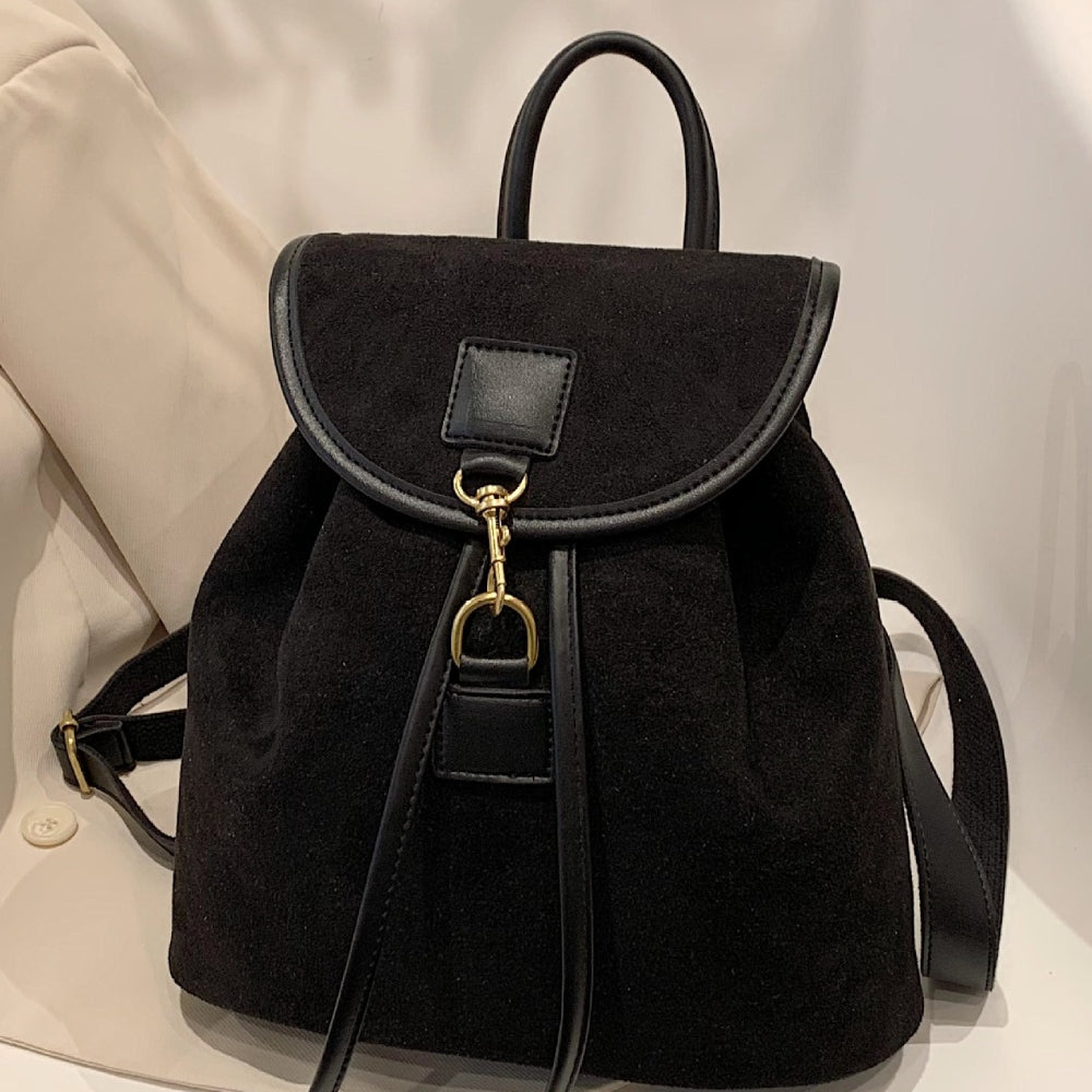 black suede mini backpack Suede Drawstring Backpack Bag – Charming Charlie