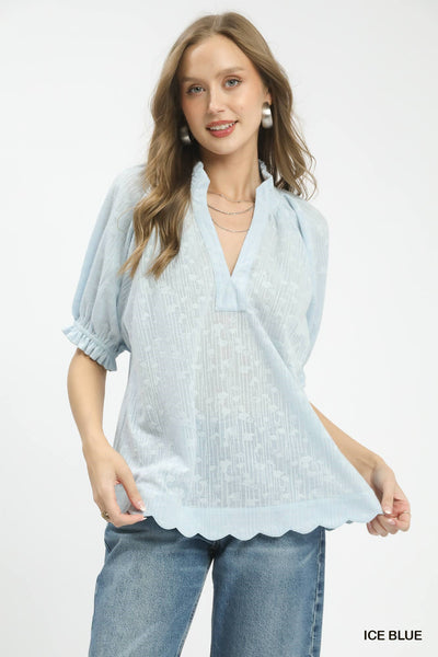 Umgee Textured Pintuck Blouse – Charming Charlie