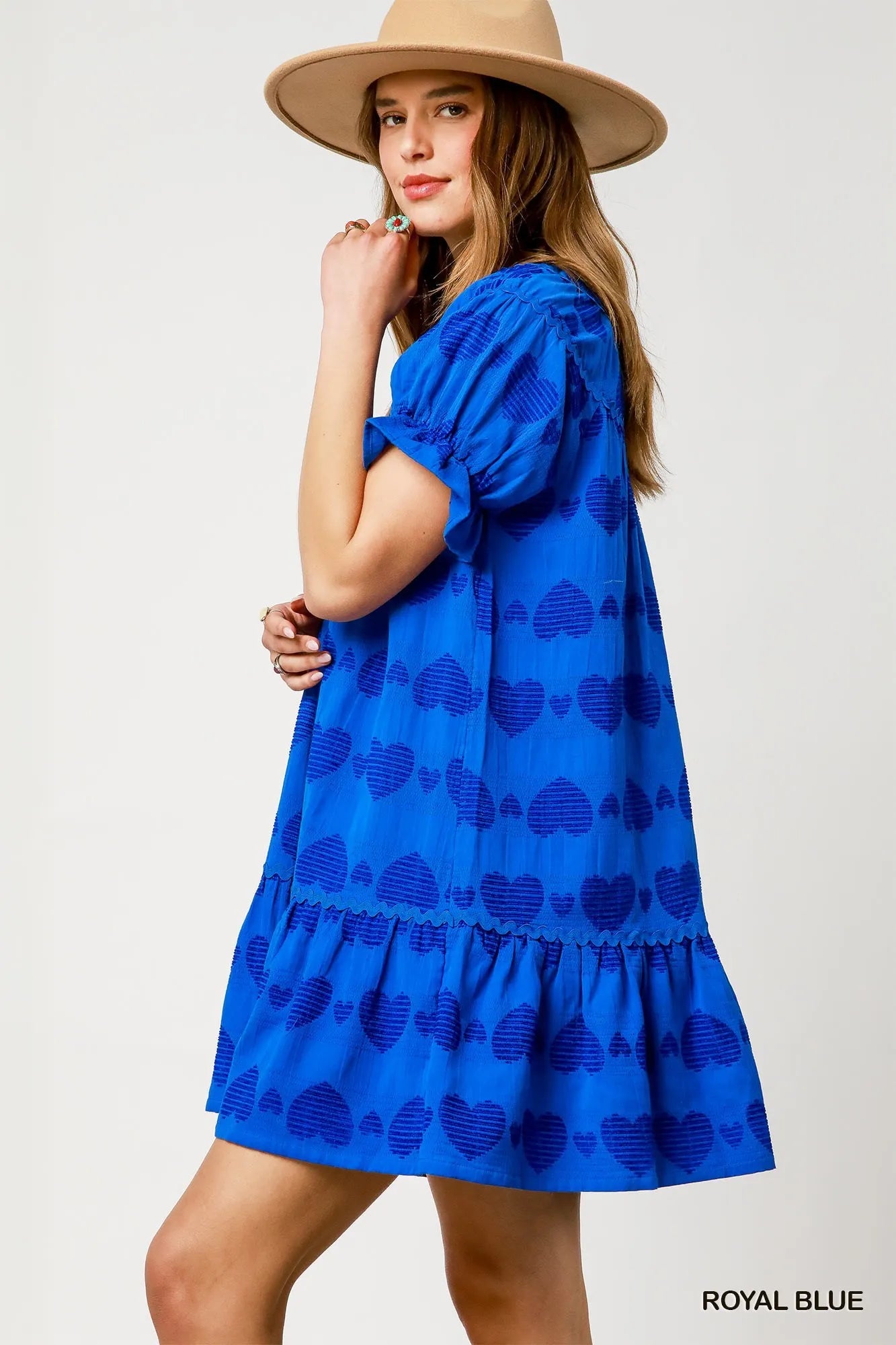 Umgee Heart Pattern Short Sleeve Ruffle Babydoll Dress Charming Charlie Umgee Heart Pattern Short Sleeve Ruffle Babydoll Dress Charming Charlie