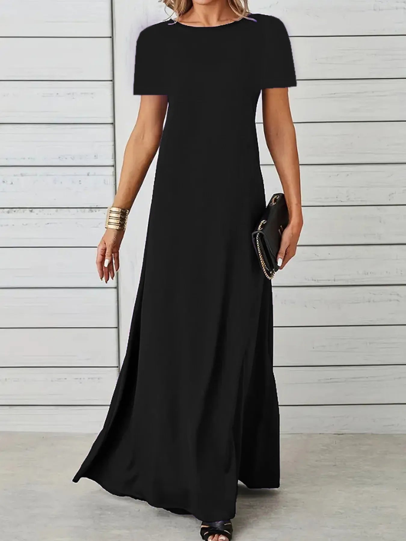 Full Size Round Neck Short Sleeve A-Line Maxi Dress Plus Size Charming Charlie Full Size Round Neck Short Sleeve A-Line Maxi Dress Plus Size Charming Charlie