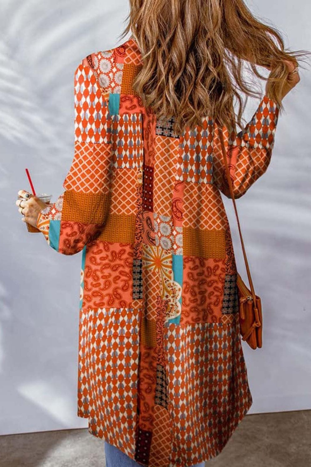 Printed Button Up Long Sleeve Cardigan - Charming Charlie