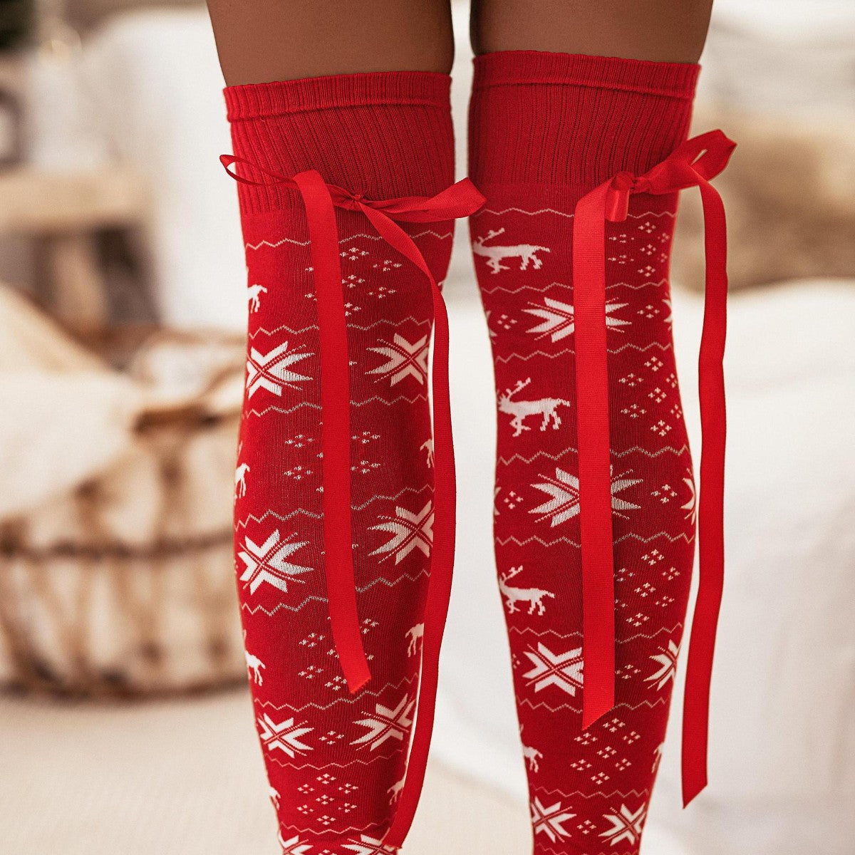 Calze Burlington Donna Con Fiocco, Motivo Argyle Rivisitato, Cotone Morbido, Taglia Unica 36-41, Ideali Regalo Di Natale