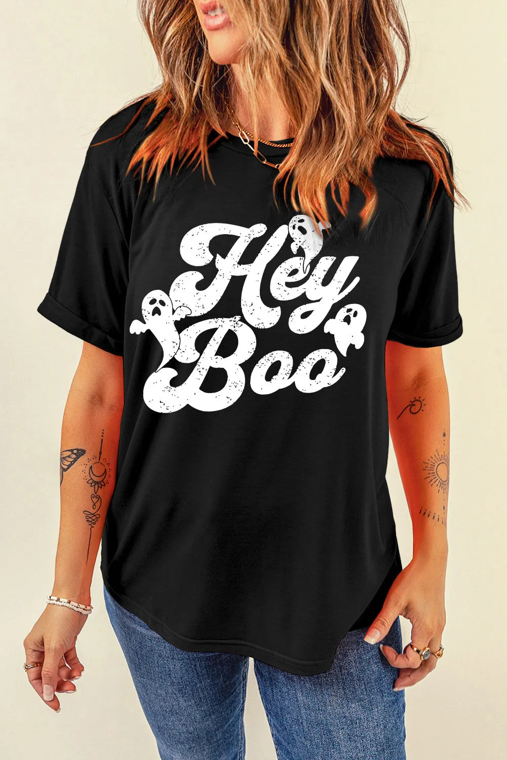 Letter Graphic Round Neck Short Sleeve T-Shirt - Charming Charlie