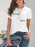Graphic Round Neck Short Sleeve T-Shirt - Charming Charlie
