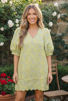 Lime Blossom Jacquard Mini Dress - Charming Charlie
