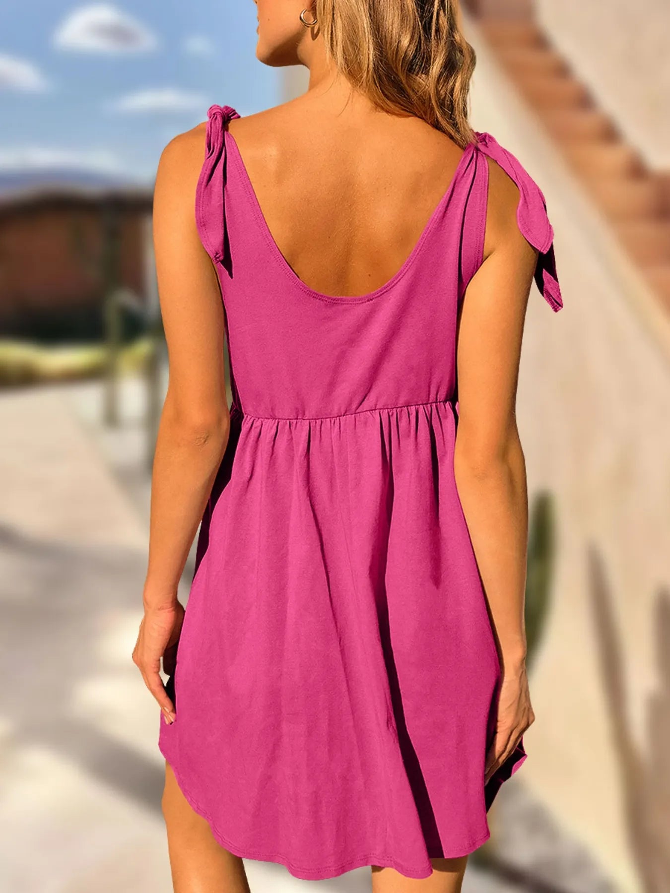 Tie-Shoulder Flowy Tank Dress – Charming Charlie