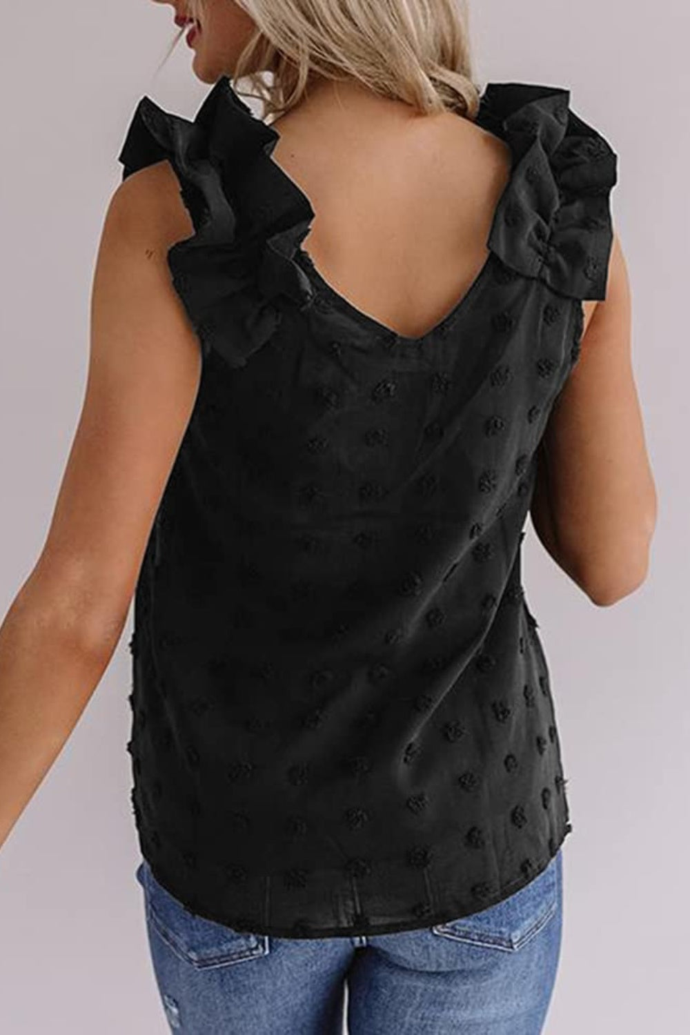 Full Size Swiss Dot V-Neck Tank - Charming Charlie