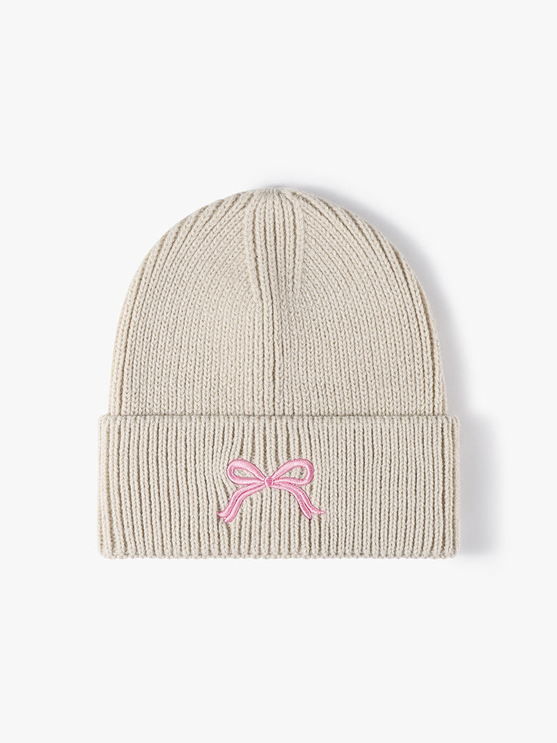 Embroidered Bow Knit Hat - Charming Charlie