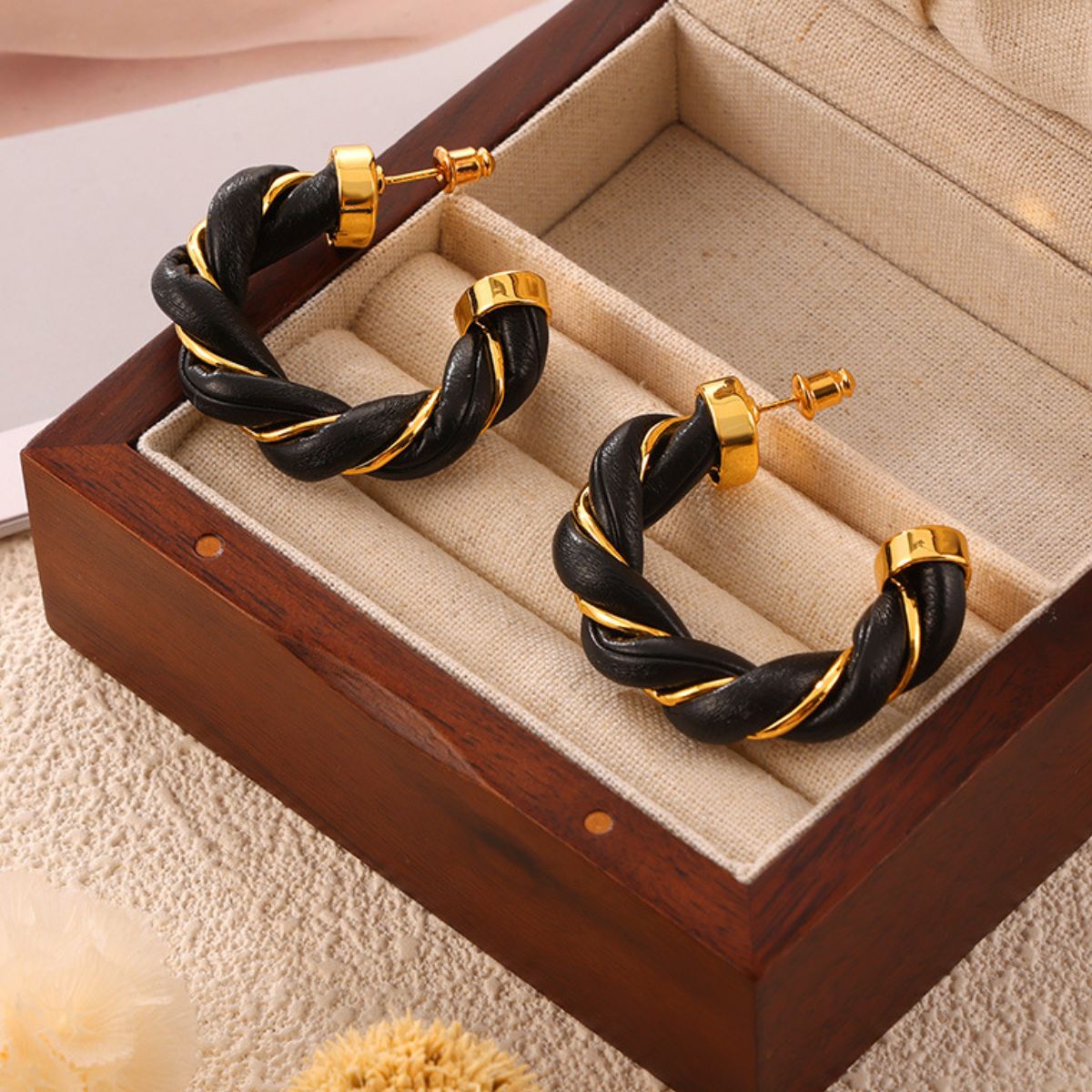 Twisted Leather Rope C-Hoop Earrings – Charming Charlie