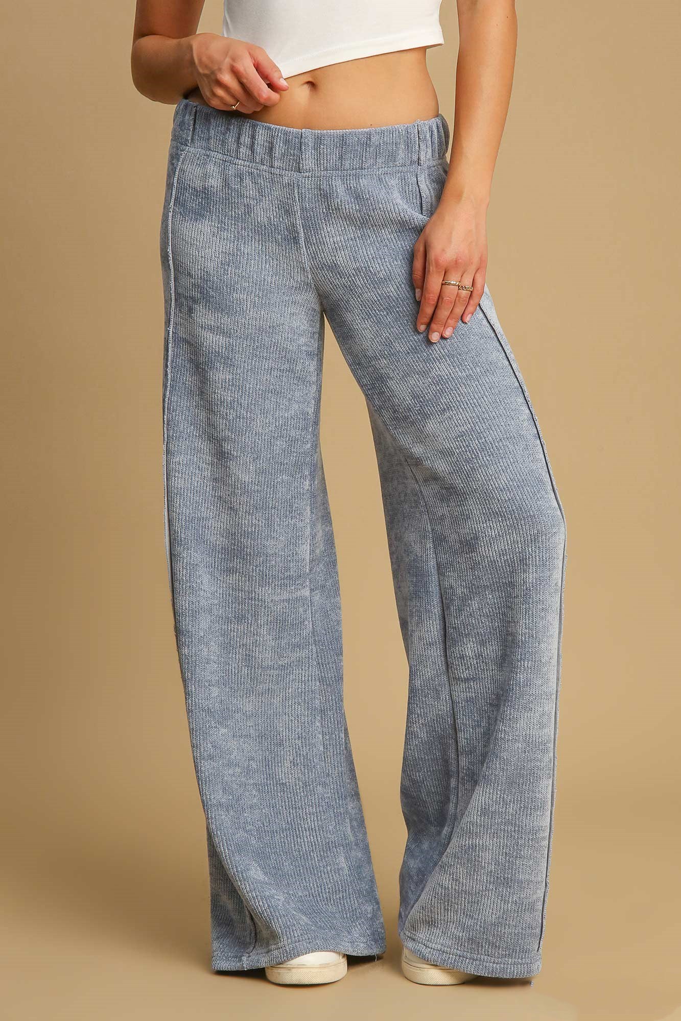 Umgee Elastic Waist Wide Leg Pants - Charming Charlie