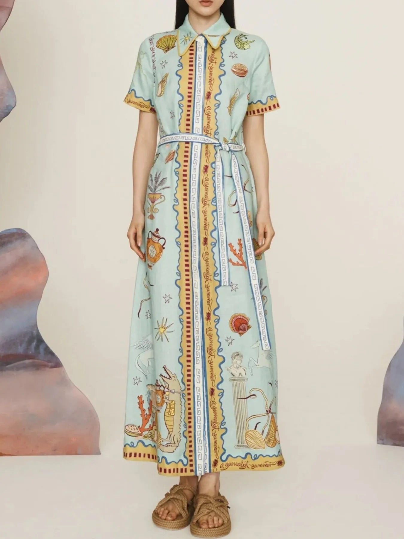 chinese dress ladies Frank & Eileen Rory Maxi Shirtdress in Classic Blue w/ Tattered Wash