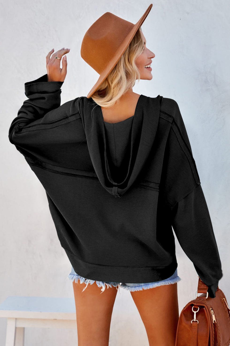 Exposed Seam Long Sleeve Sweatshirt main image 1